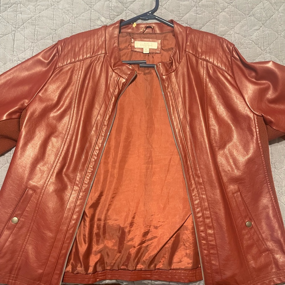 Women's Red Leather Jacket